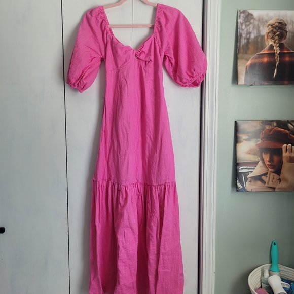 Billabong Vibrant Pink Long Sleeve Dress - Picture 1 of 6